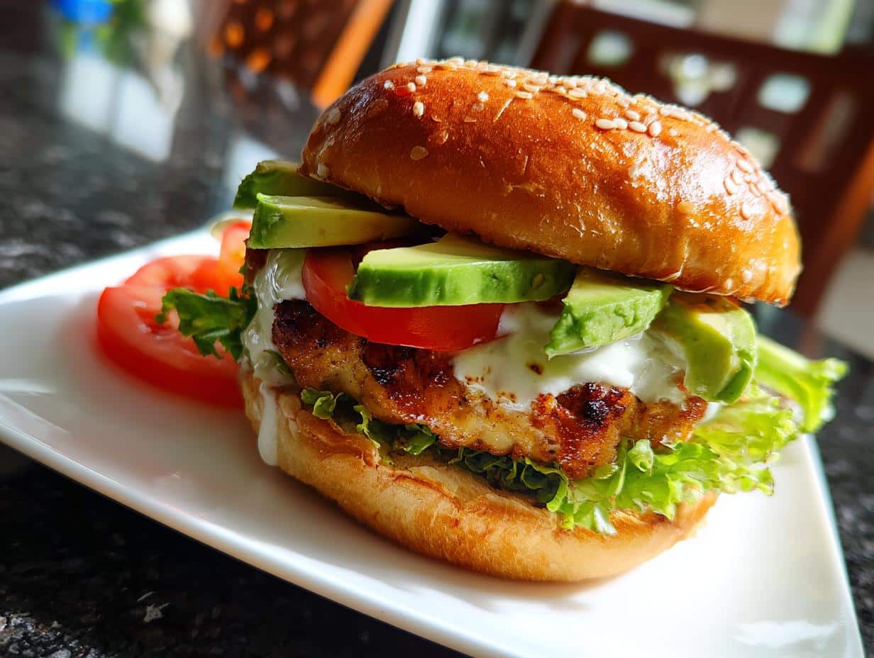 Chicken avocado burger - detail 2