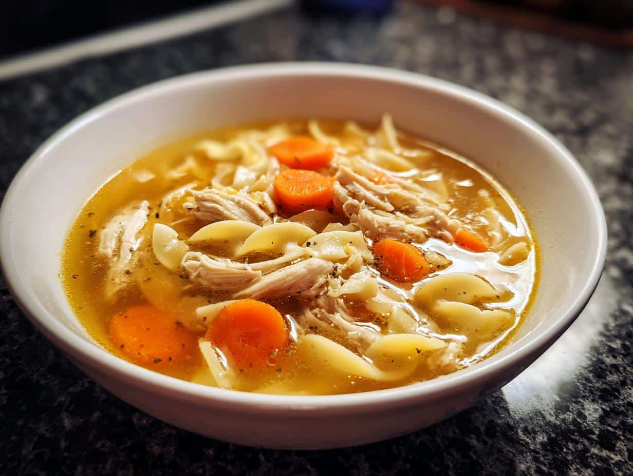 Chicken noodle soup - detail 2