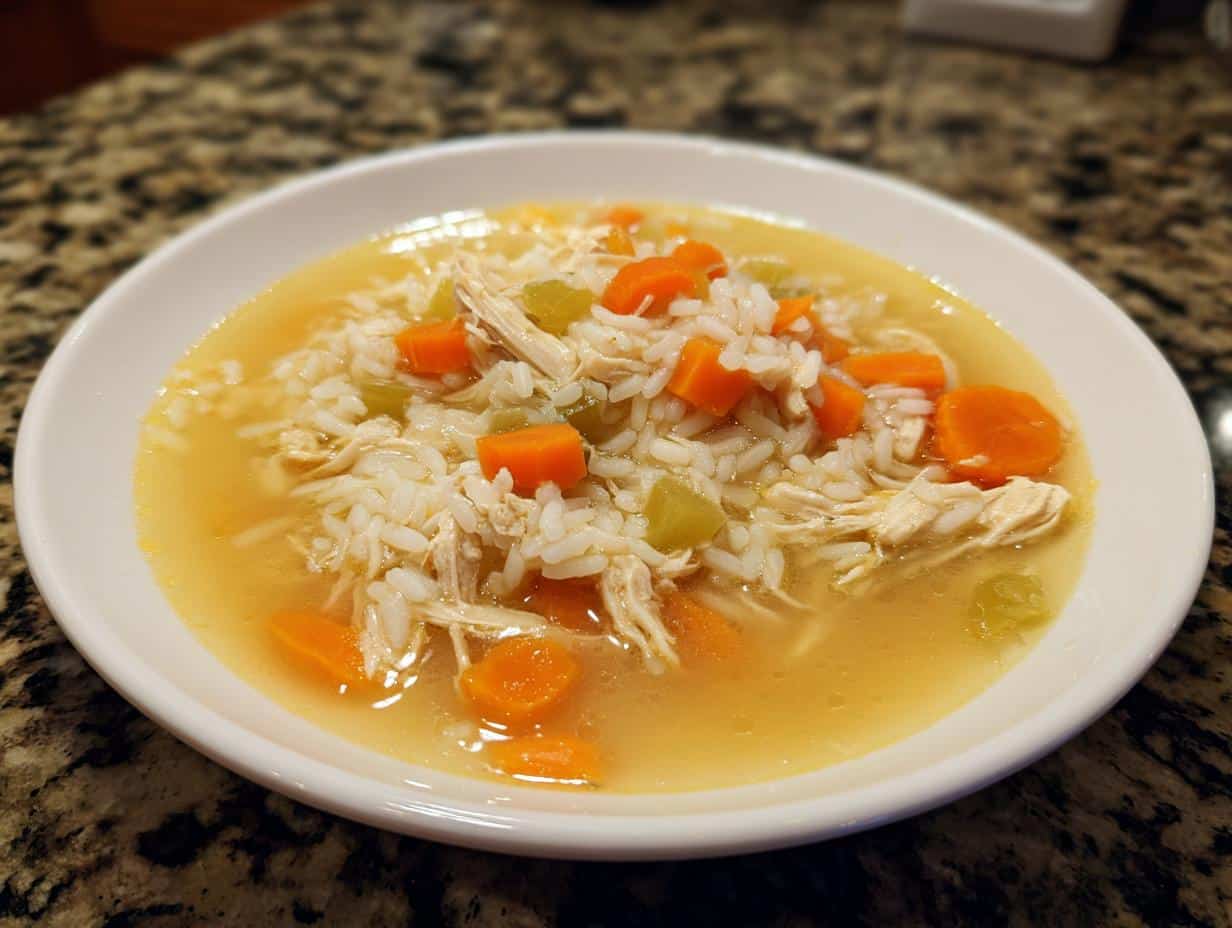 Chicken rice soup - detail 1