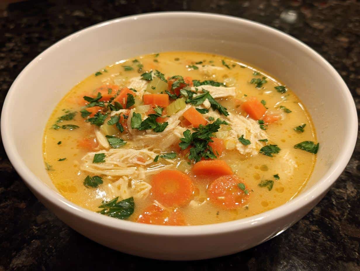 Creamy chicken soup - detail 1