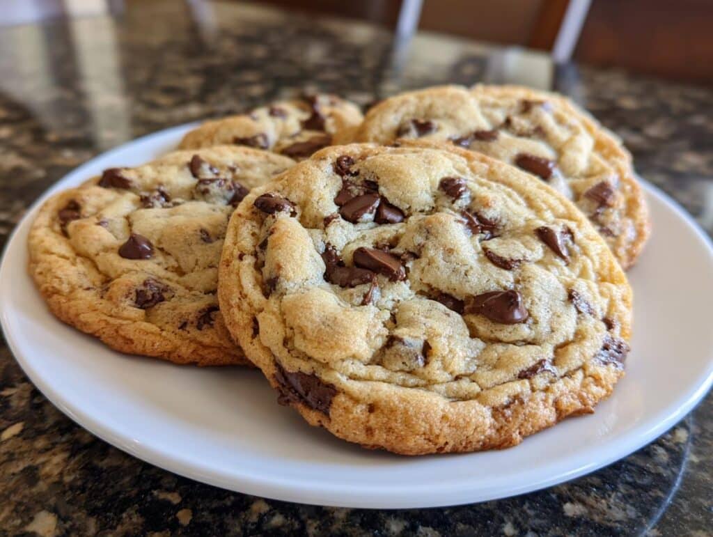 Crispy chocolate chip cookies