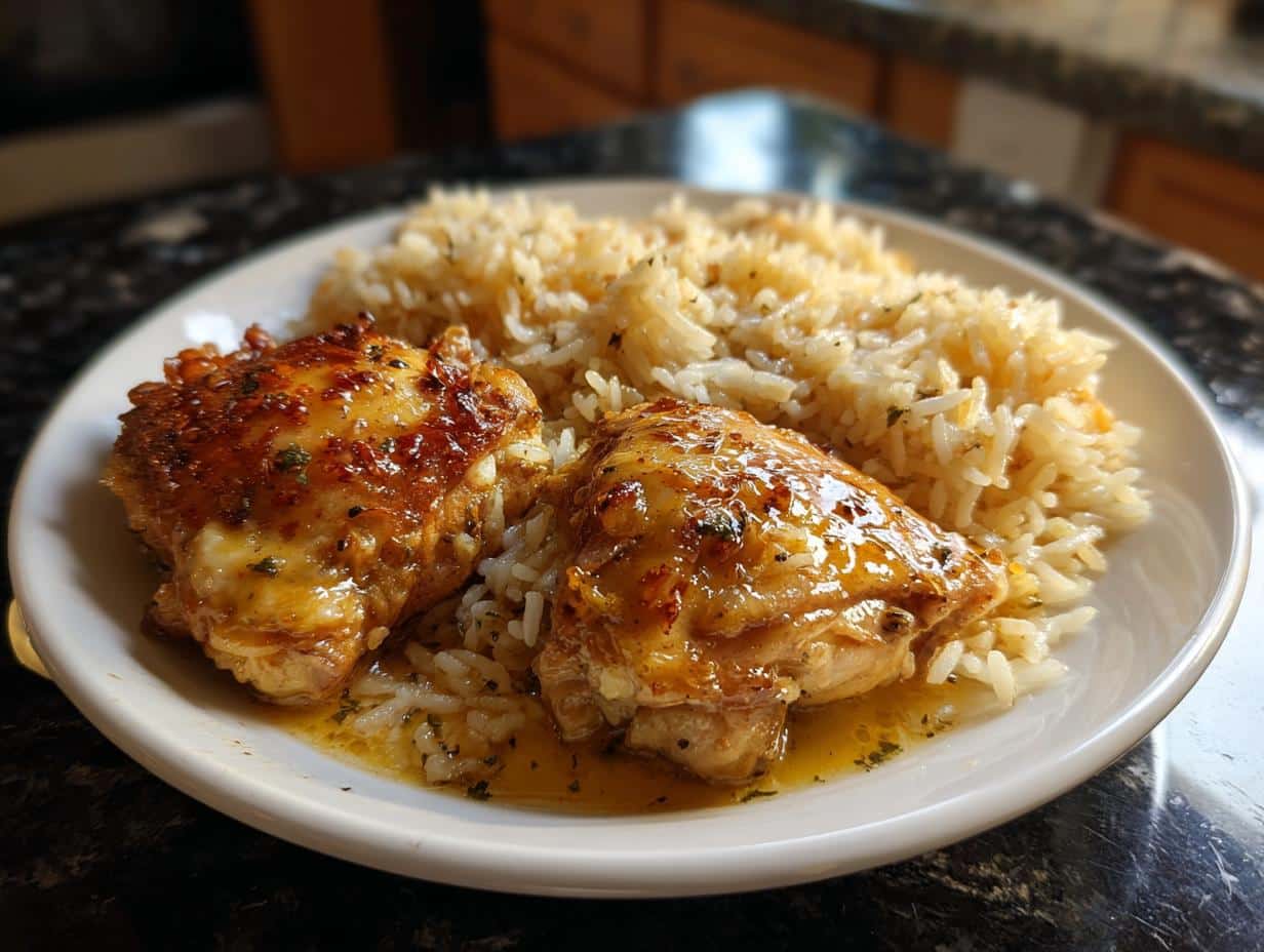 Garlic butter chicken and rice - detail 4