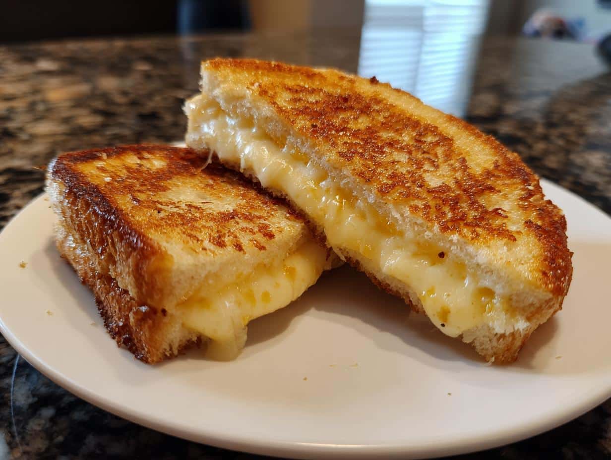 Garlic butter grilled cheese