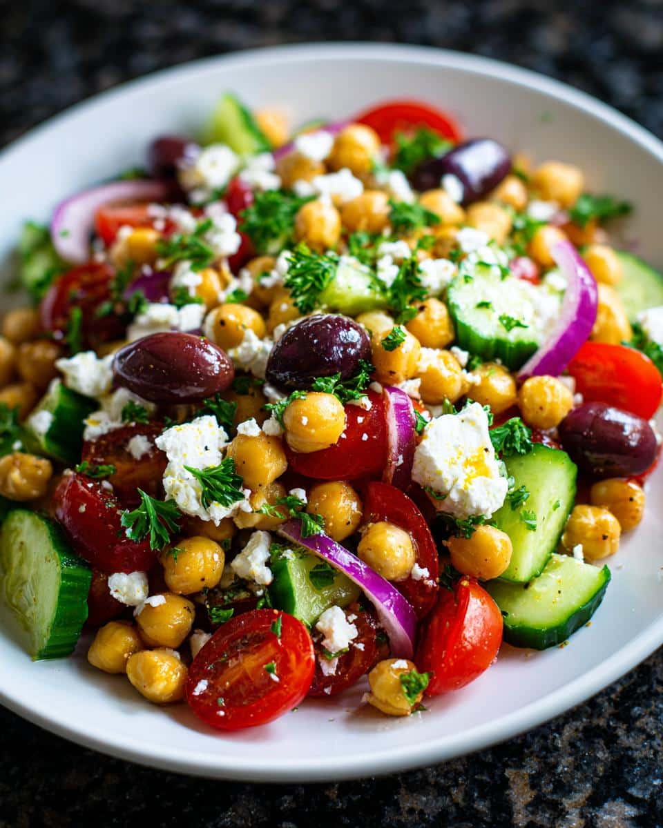 Greek chickpea salad - detail 1