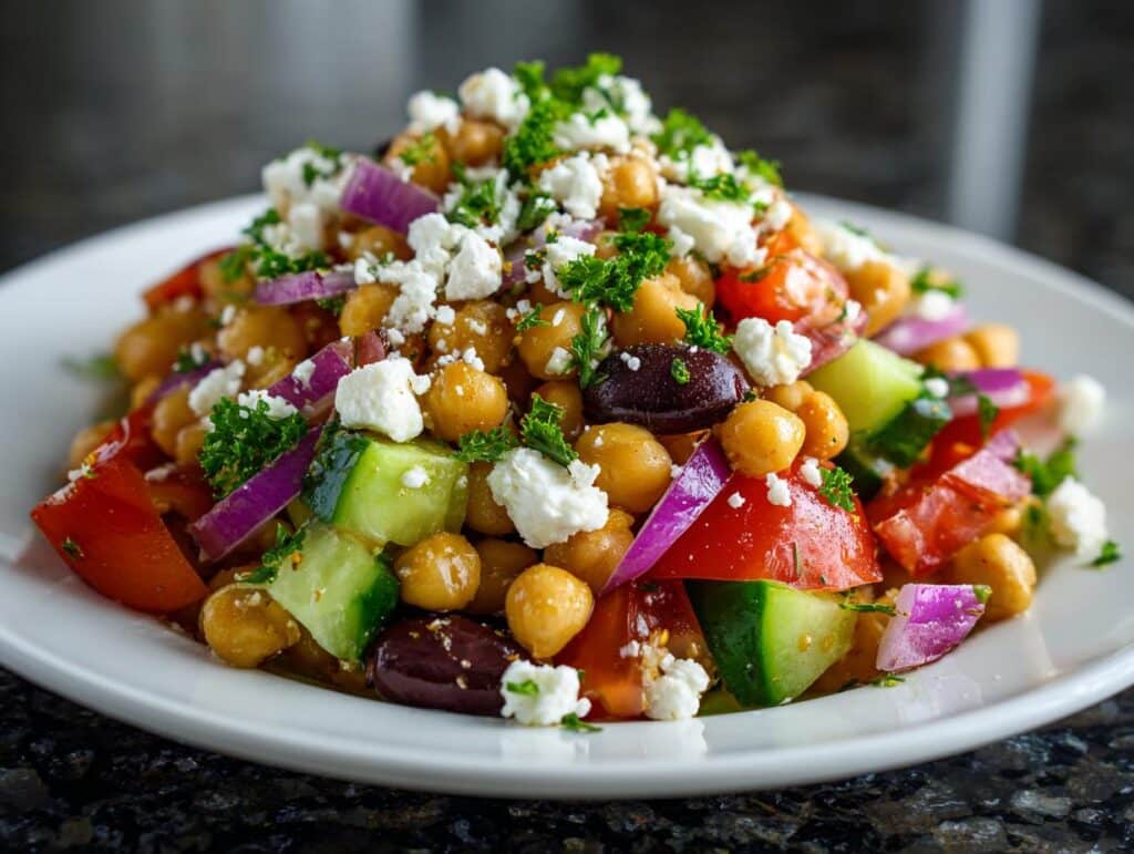 Greek chickpea salad