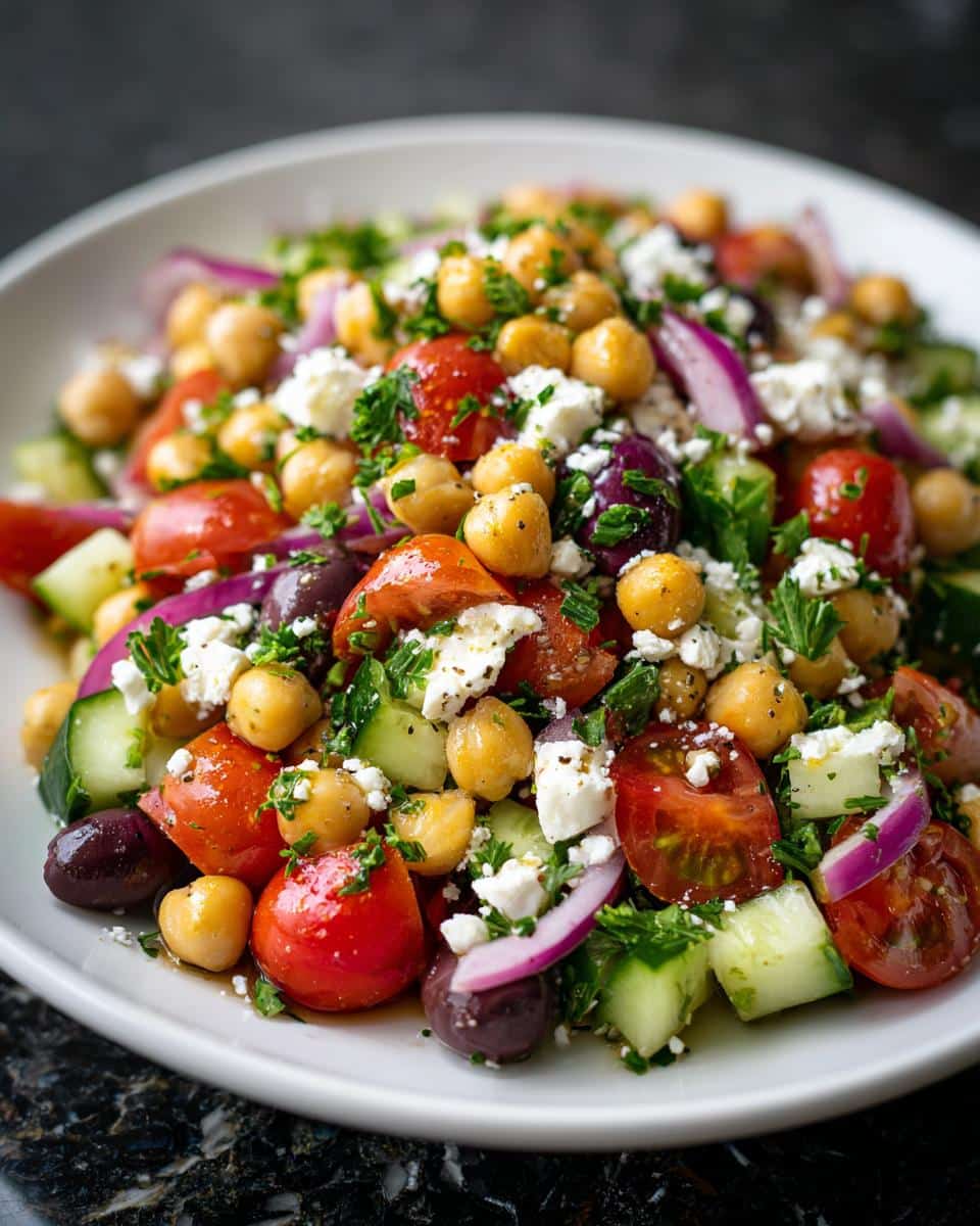 Greek chickpea salad - detail 2