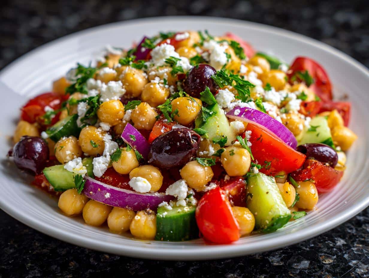 Greek chickpea salad - detail 3