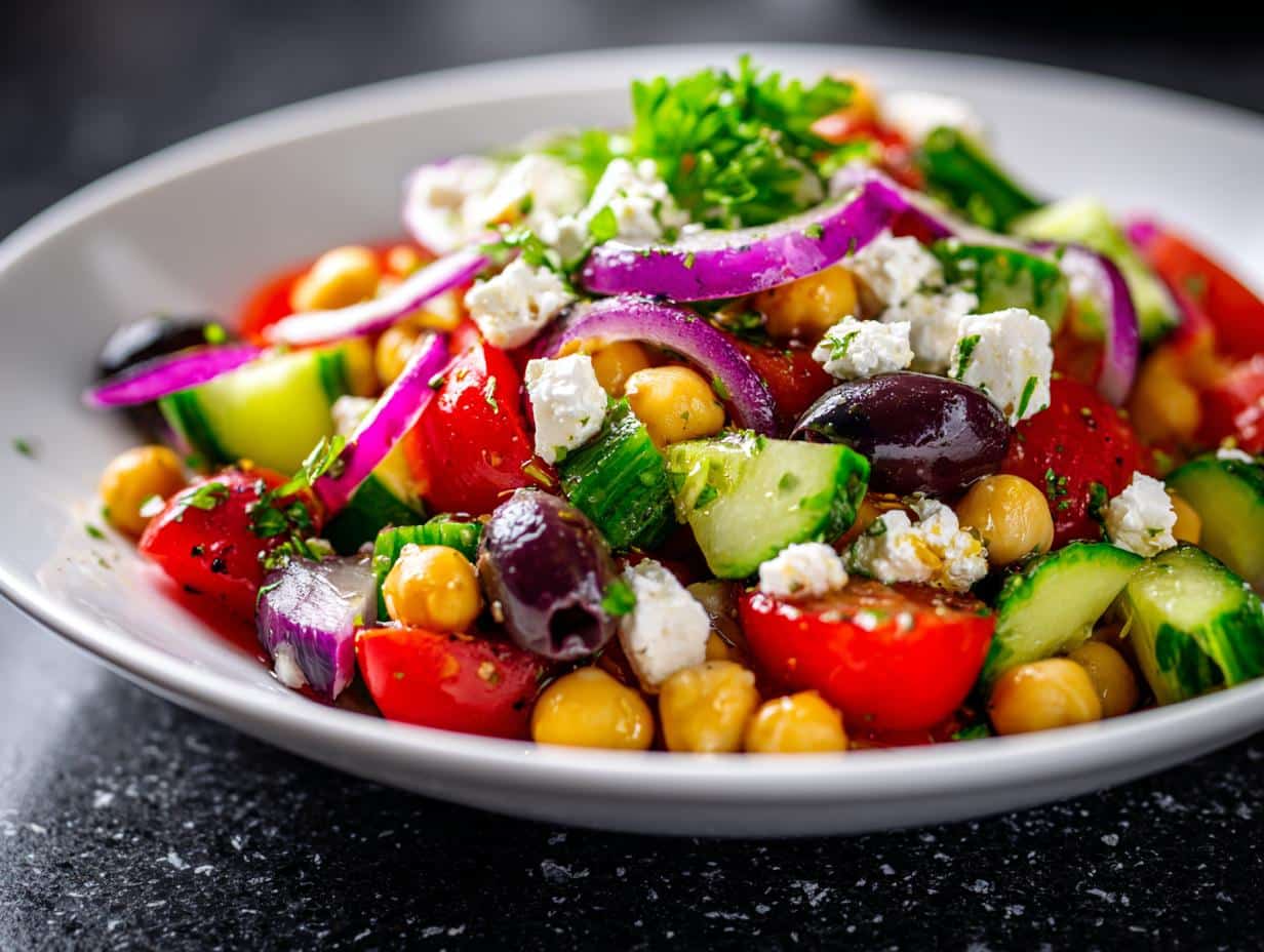 Greek chickpea salad - detail 4