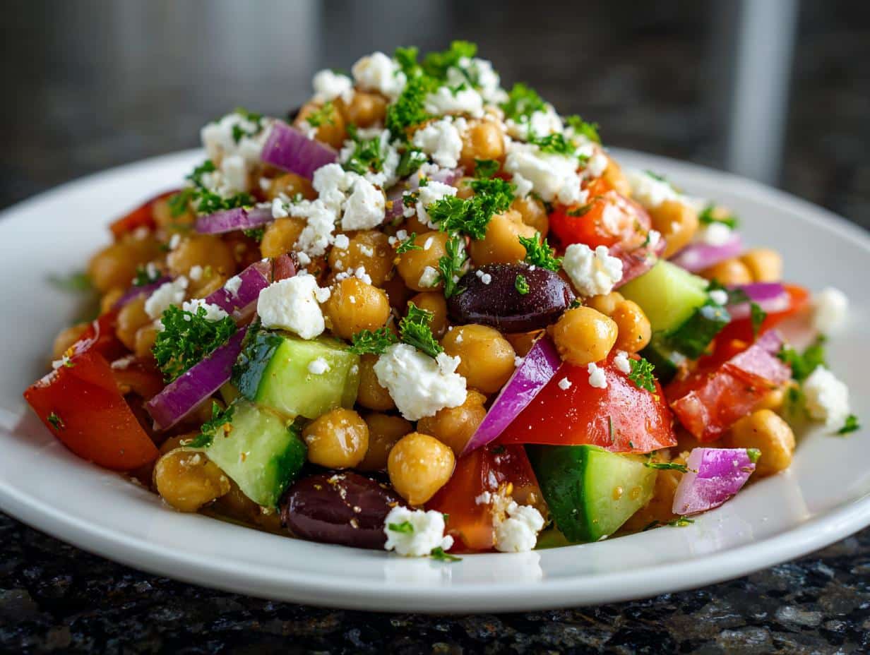 Greek chickpea salad