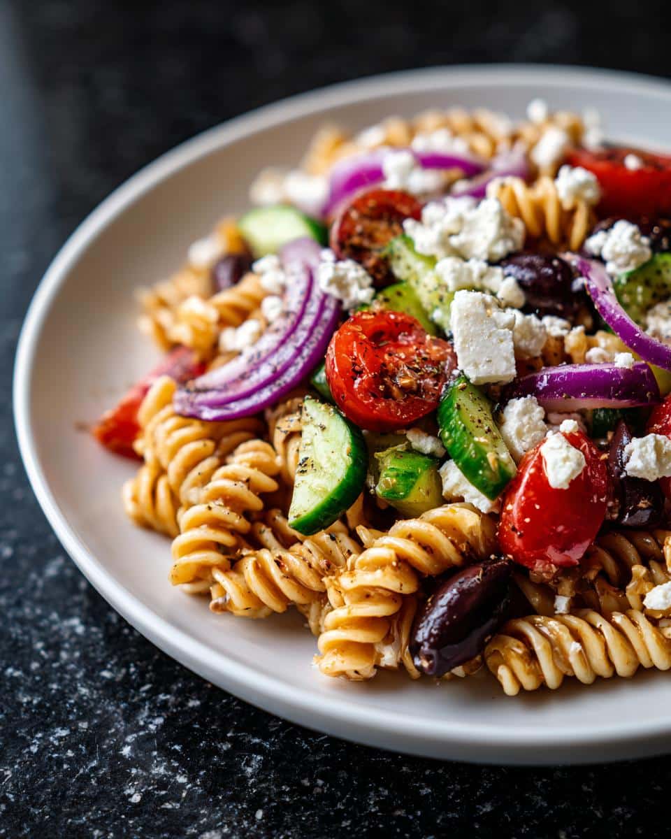 Greek pasta salad - detail 1