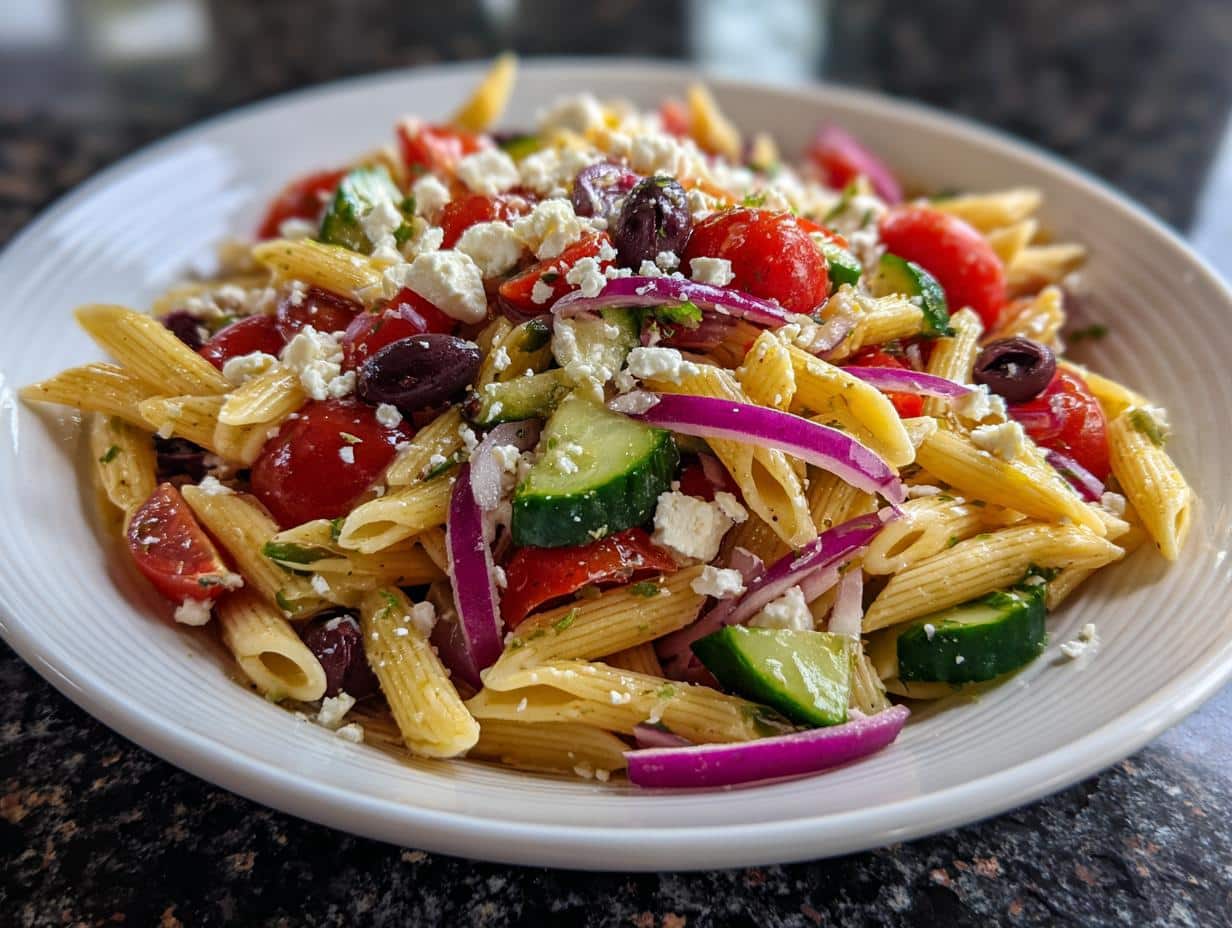Greek pasta salad - detail 2