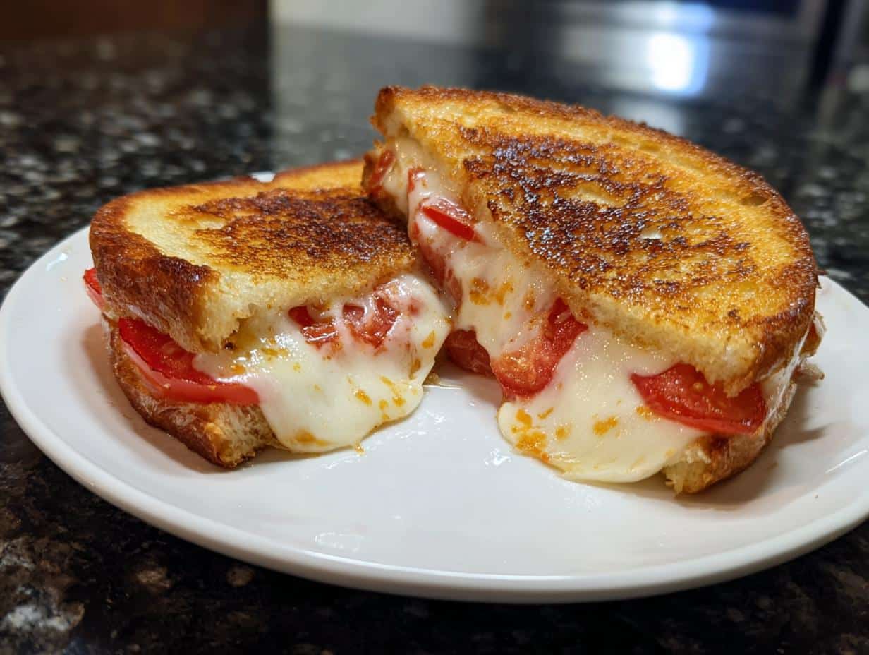 Grilled cheese with tomato - detail 1
