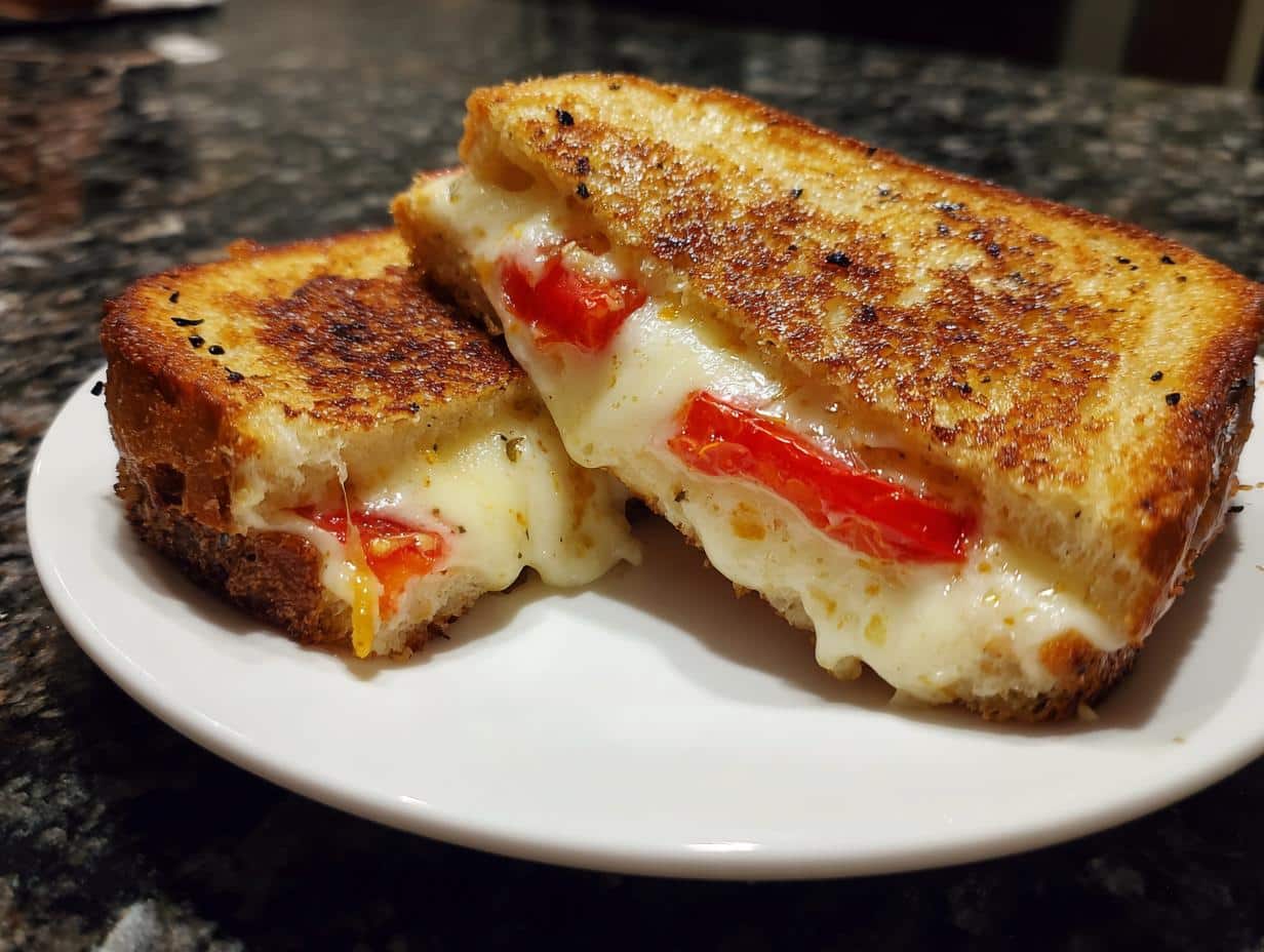 Grilled cheese with tomato - detail 2