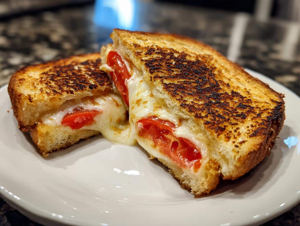 Grilled cheese with tomato - detail 3