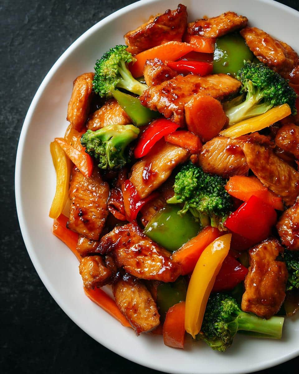 Honey garlic chicken stir fry - detail 1