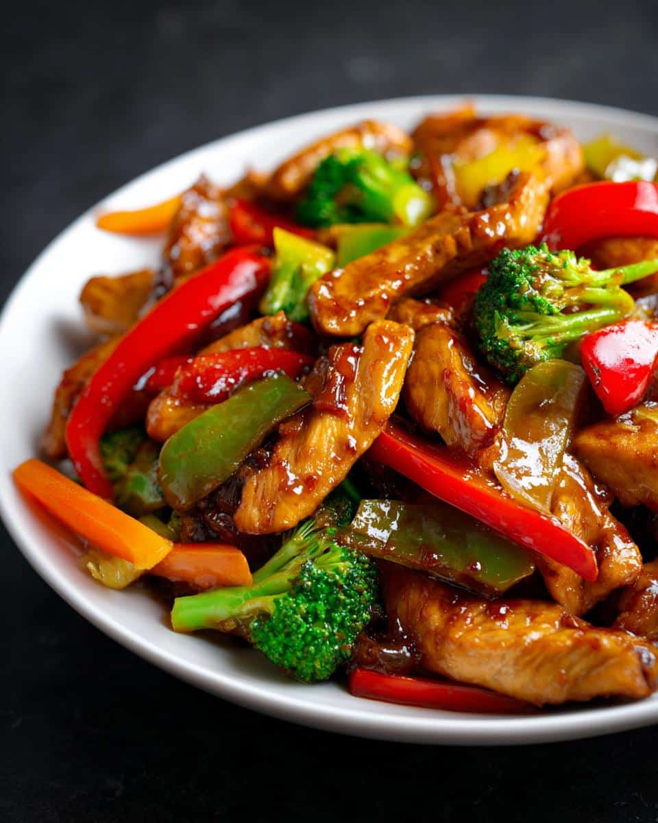 Honey garlic chicken stir fry - detail 2