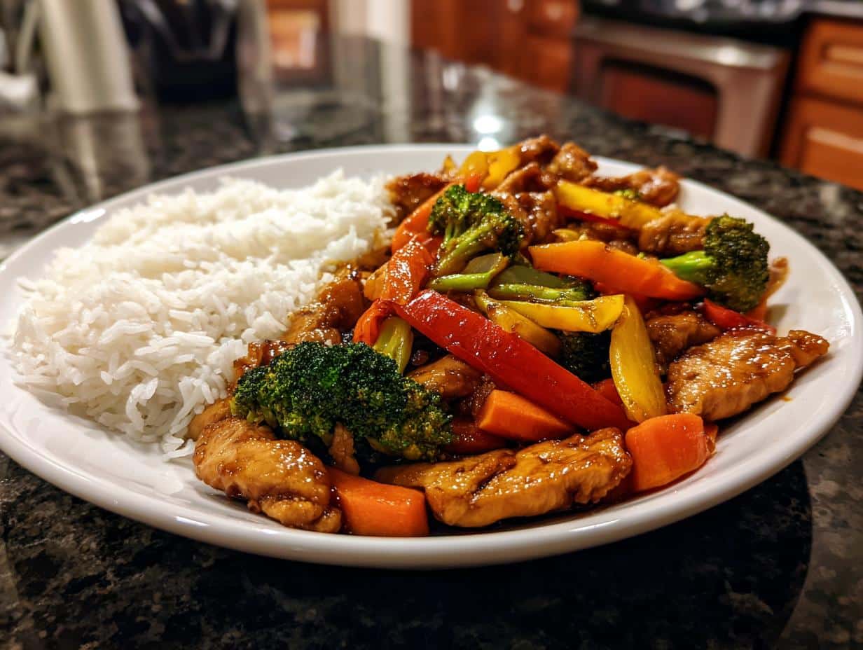 Honey garlic chicken stir fry - detail 3