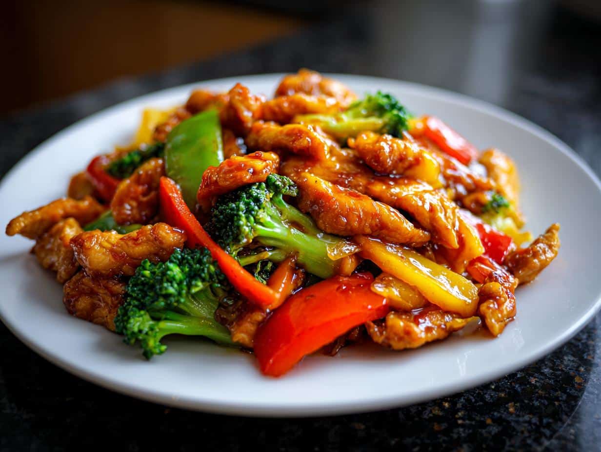 Honey garlic chicken stir fry - detail 4
