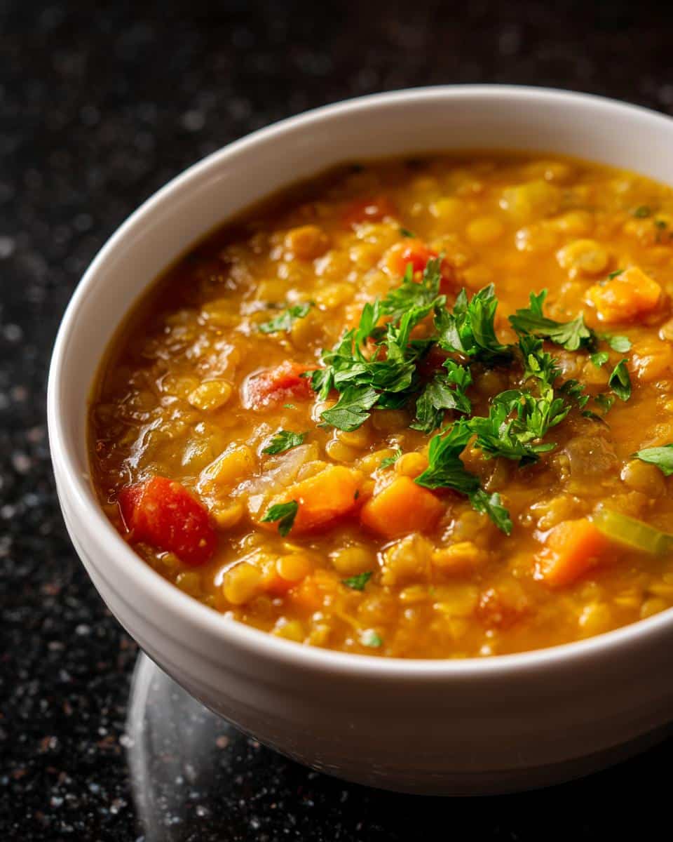 Lentil vegetable soup - detail 2