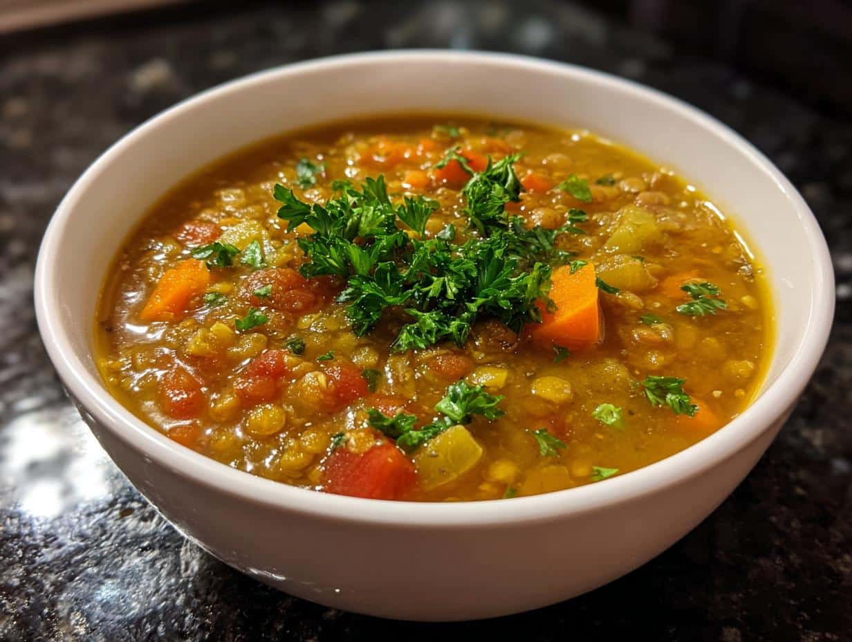 Lentil vegetable soup - detail 4