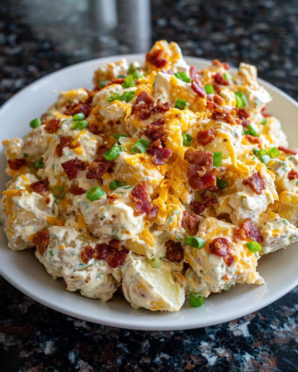 Loaded potato salad with turkey bacon - detail 1
