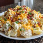 Loaded potato salad with turkey bacon