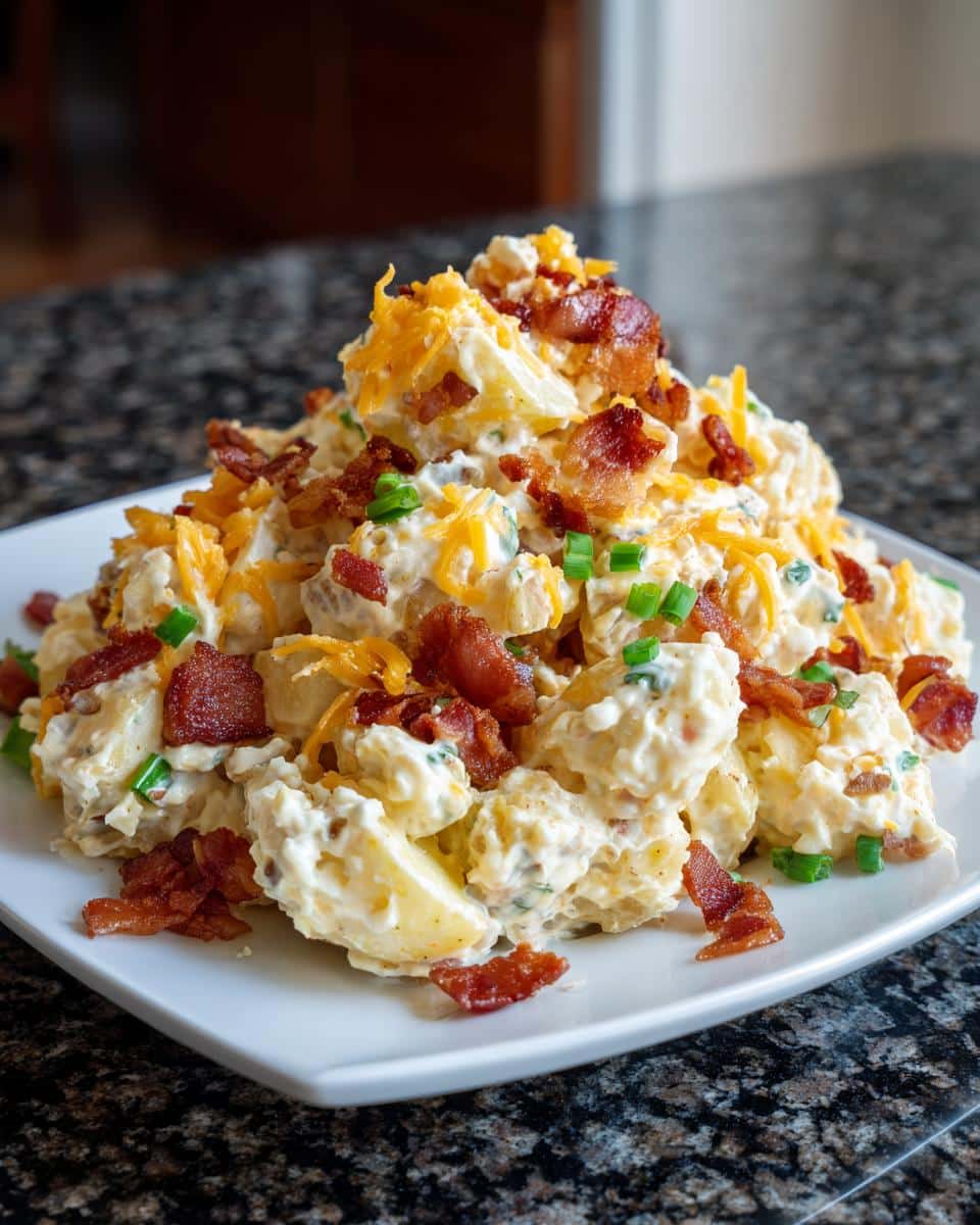 Loaded potato salad with turkey bacon - detail 2