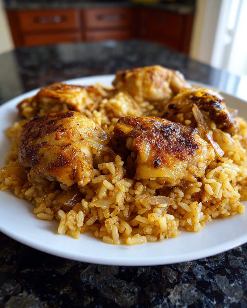 One pot chicken and rice - detail 1