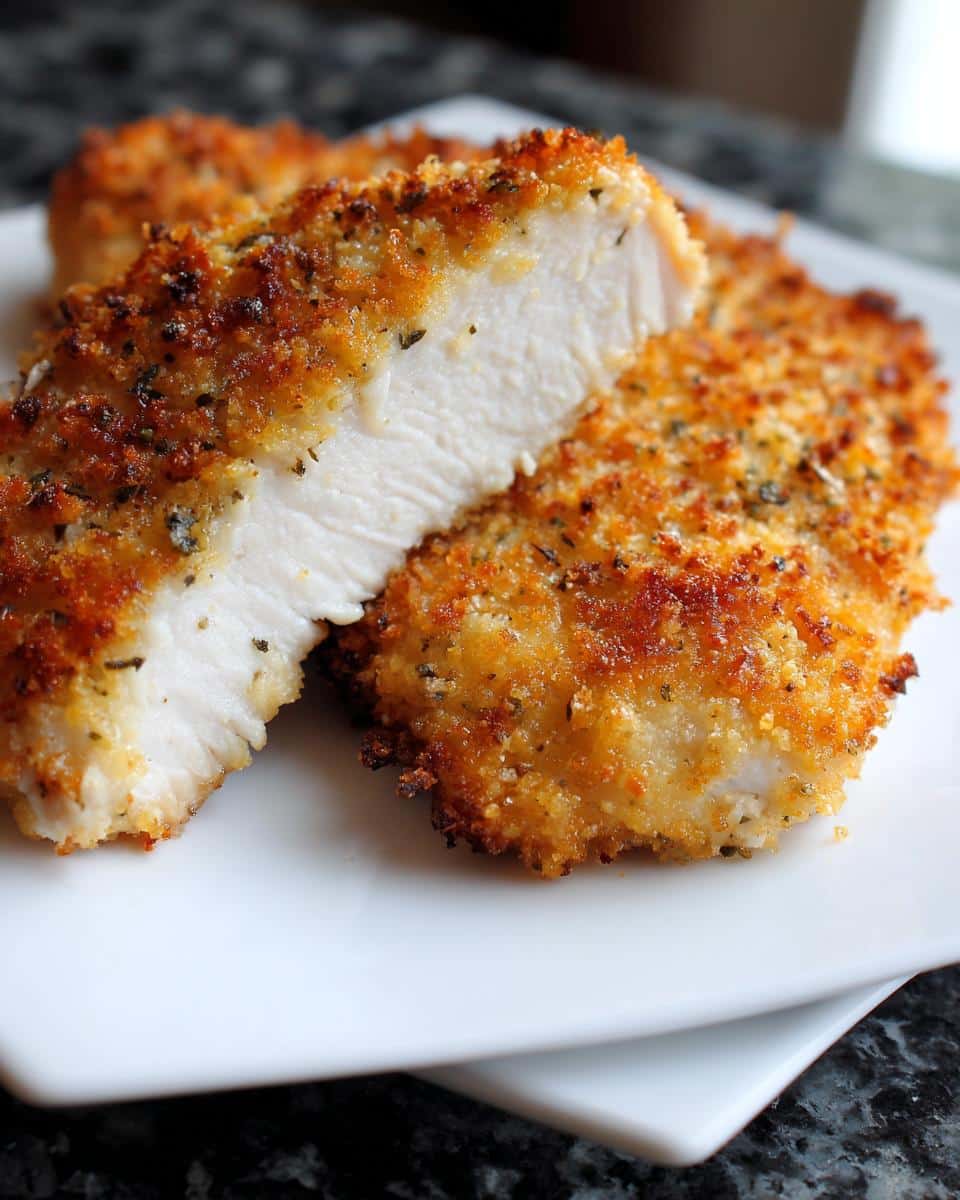 Parmesan crusted chicken - detail 1