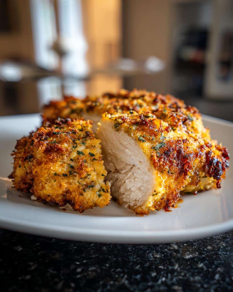 Parmesan crusted chicken - detail 2