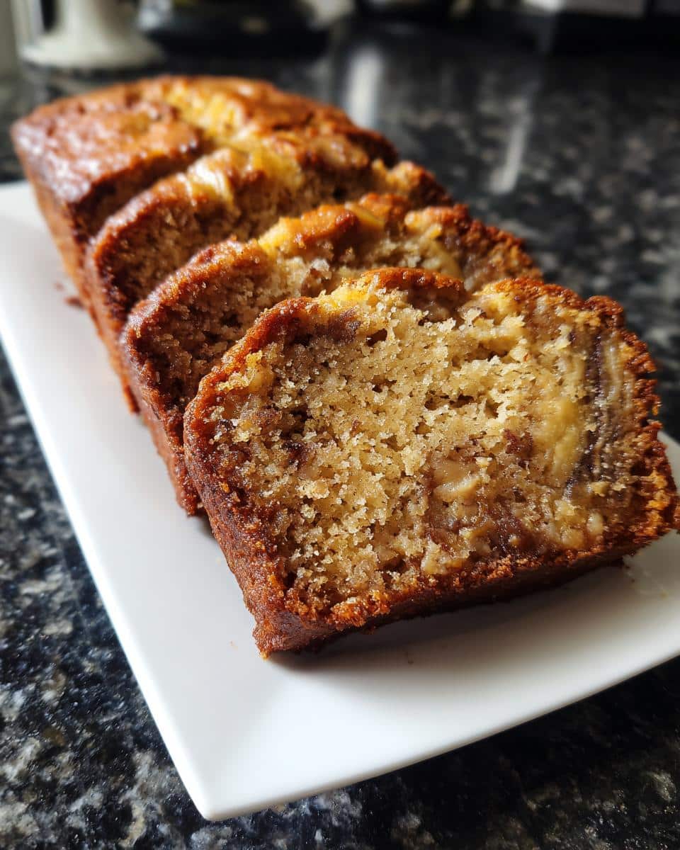 Peanut butter banana bread - detail 1