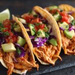 Shredded chicken tacos