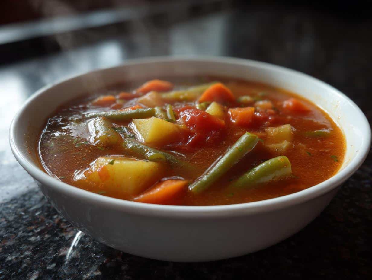 Slow cooker vegetable soup - detail 1
