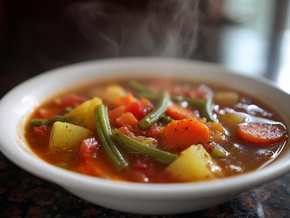 Slow cooker vegetable soup - detail 2