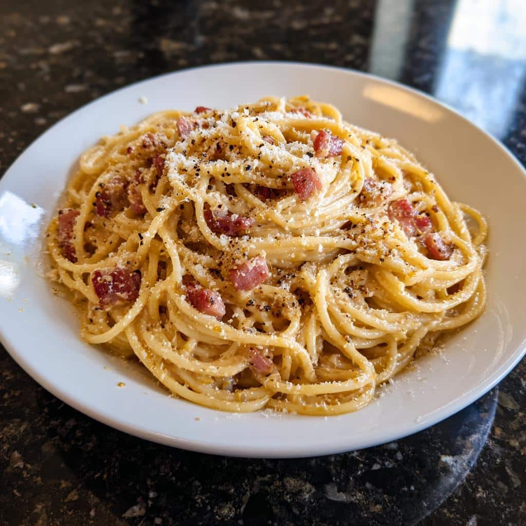 Spaghetti carbonara - detail 2