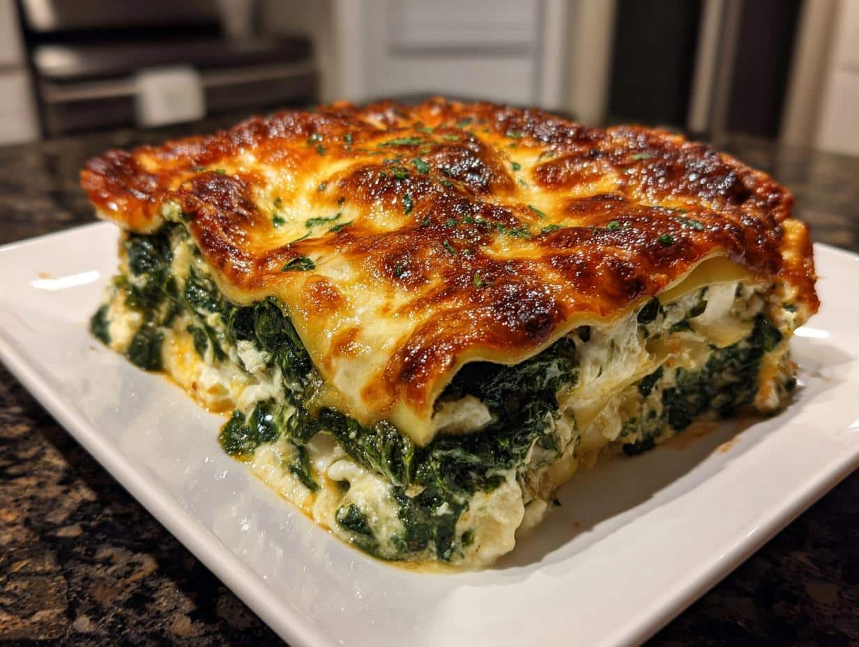 Spinach ricotta lasagna - detail 5