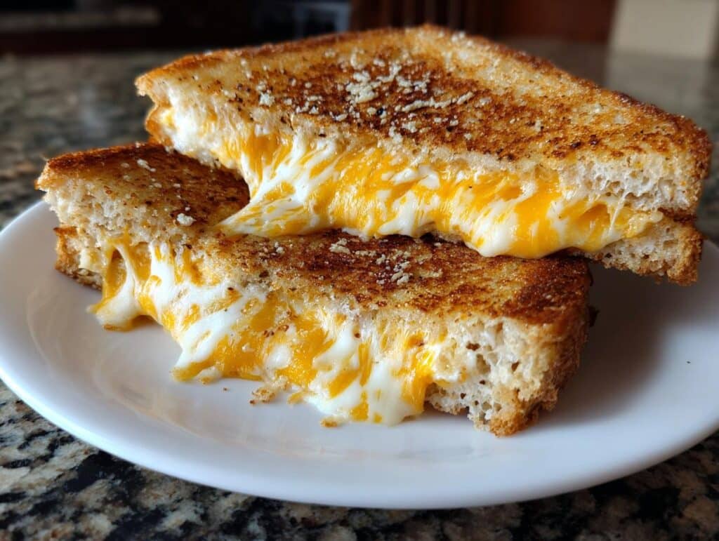 Three cheese grilled sandwich