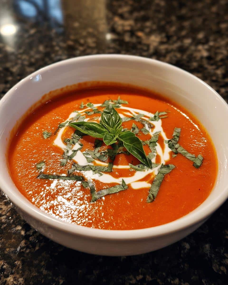 Tomato basil soup - detail 1