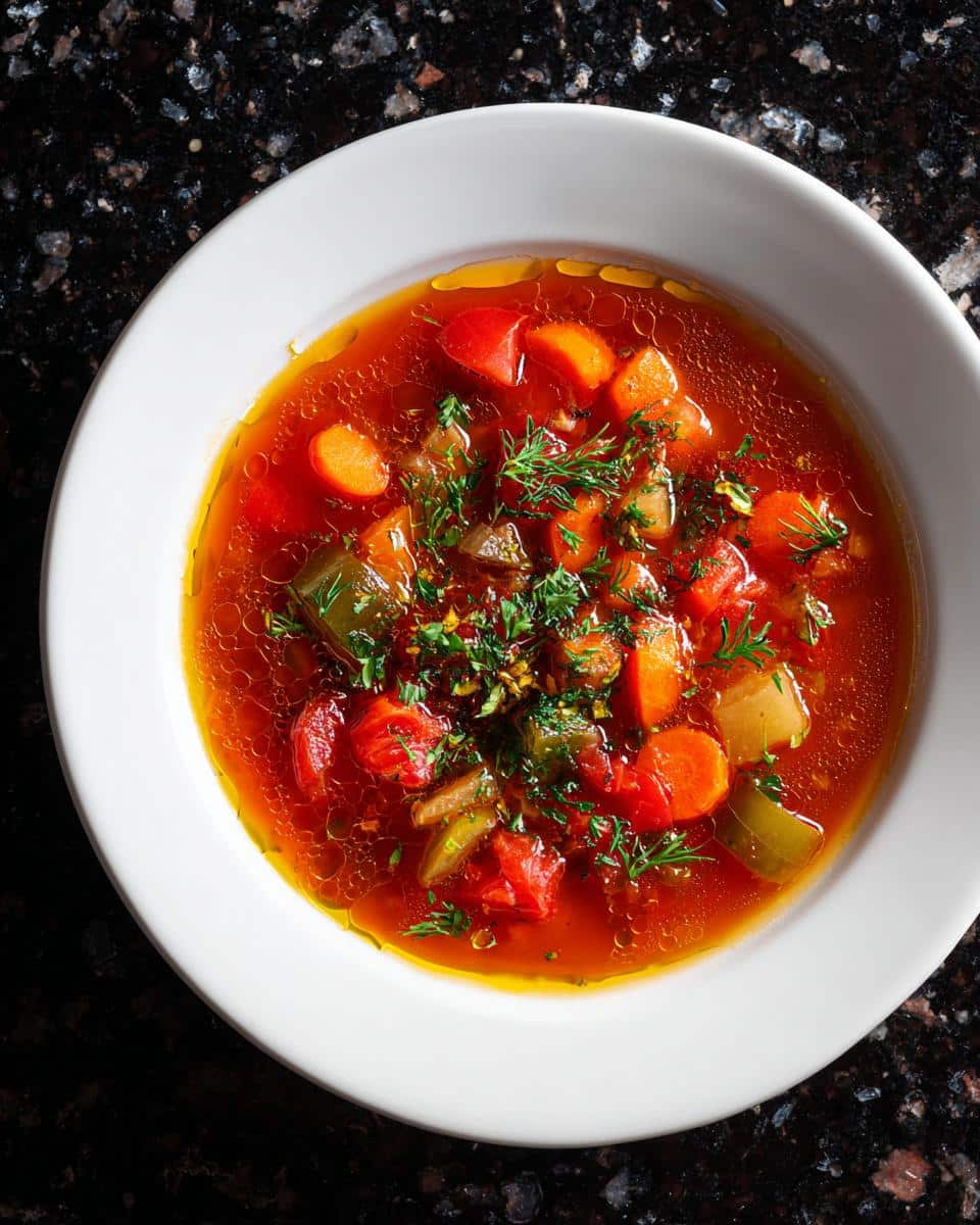 Tomato vegetable soup - detail 1