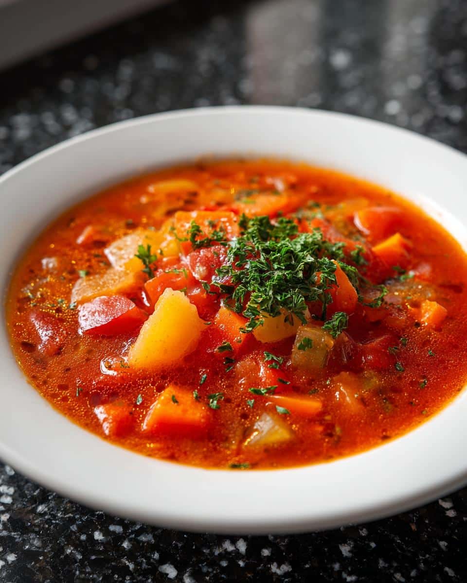 Tomato vegetable soup - detail 2