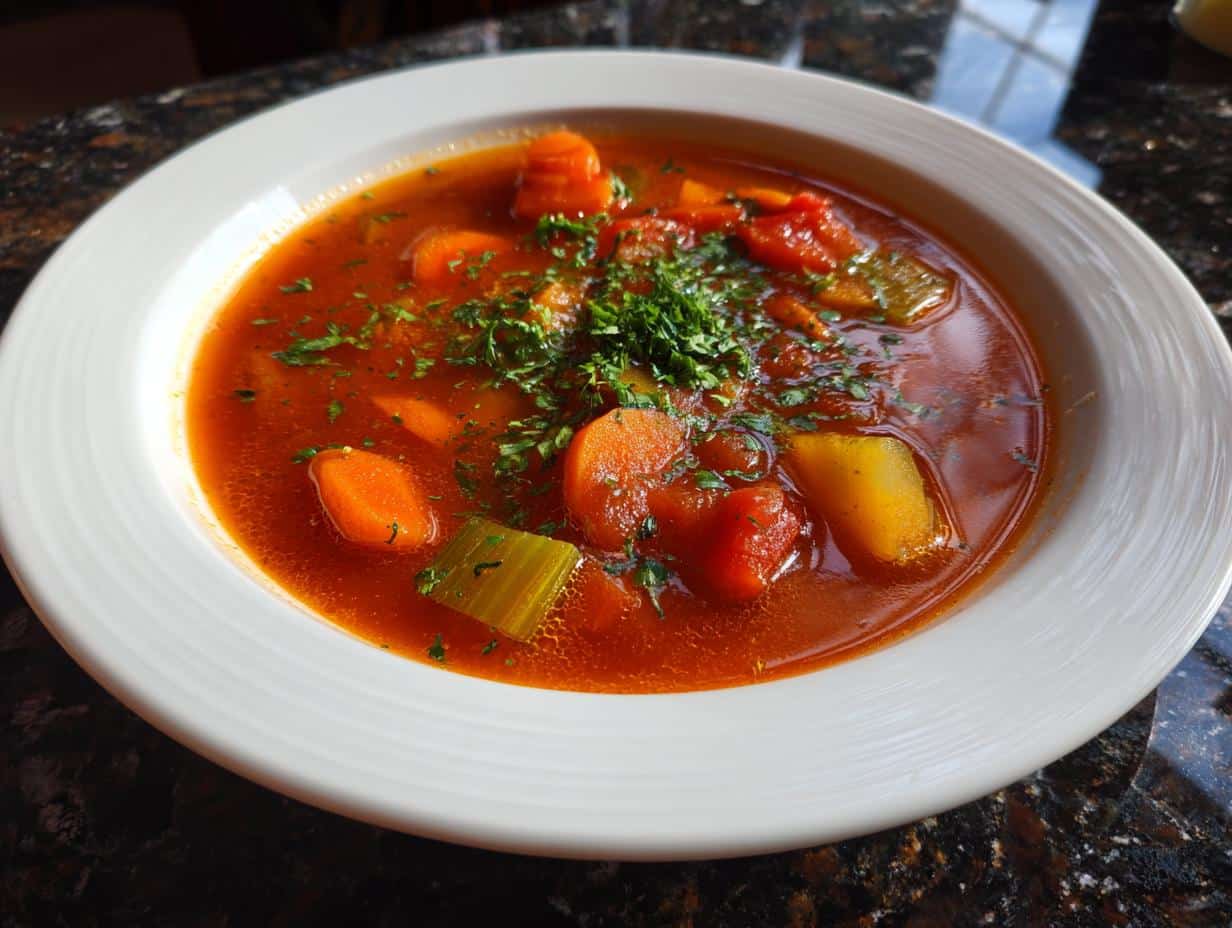 Tomato vegetable soup - detail 3