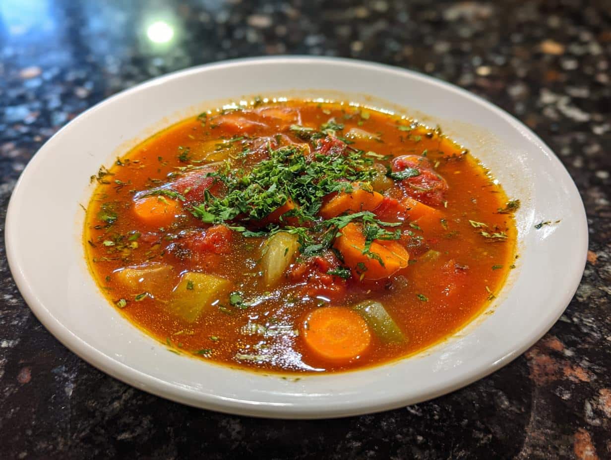 Tomato vegetable soup - detail 4