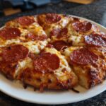 Turkey pepperoni pizza