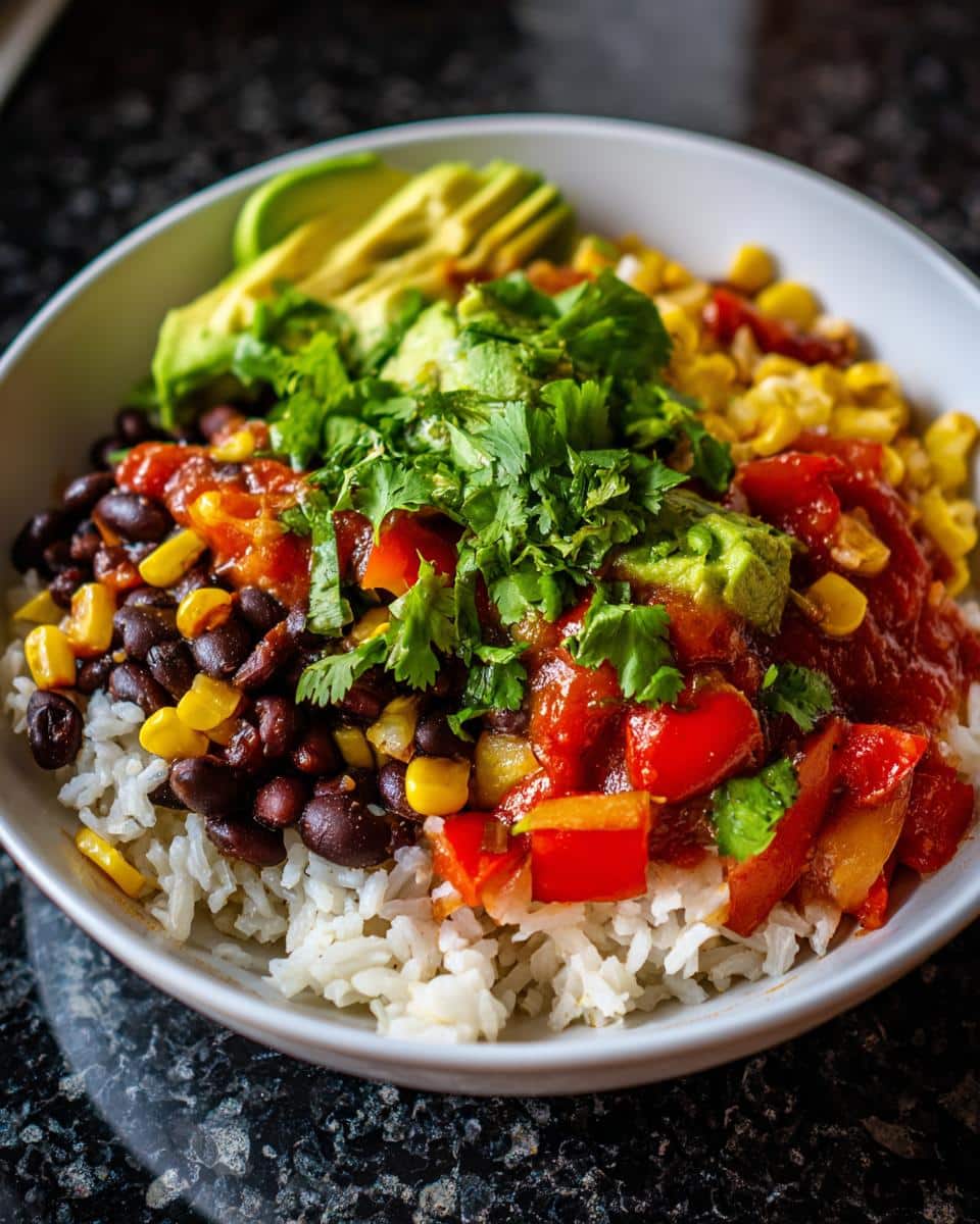 Vegetarian burrito bowl - detail 1