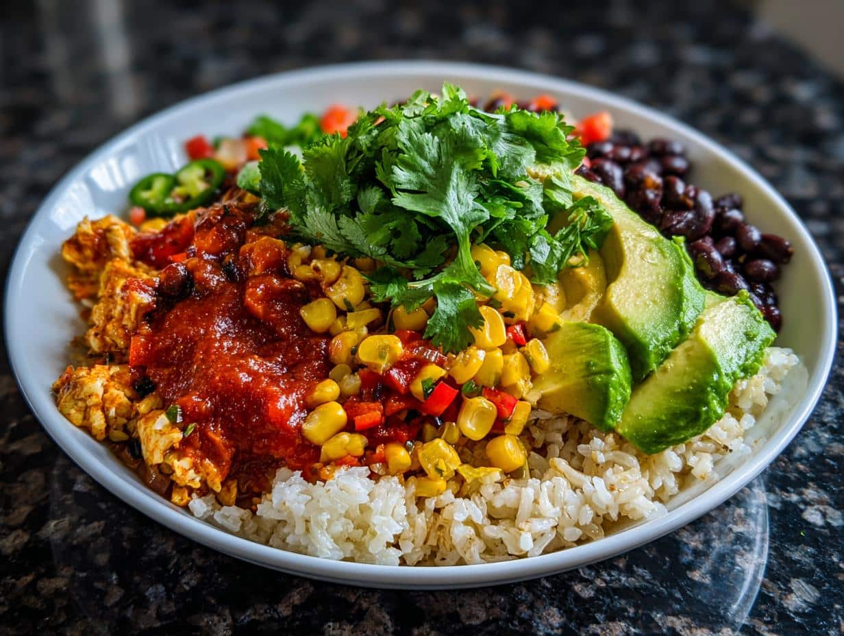 Vegetarian burrito bowl - detail 2